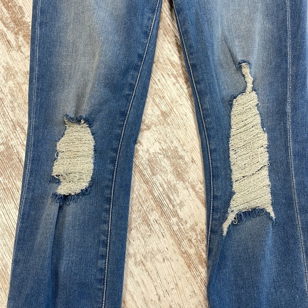 Frame Denim Distressed Le Skinny De Jeanne Crop Jeans In Stanwell Wash Size 25 - Picture 9 of 11